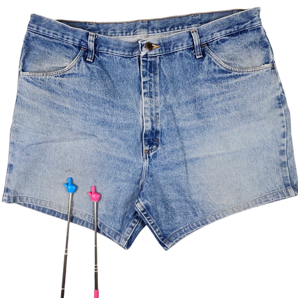 Rustler Denim Jean Shorts Mens 42‎ Relaxed Fit 2 Pair Workwear Grunge Distressed - Picture 4 of 10